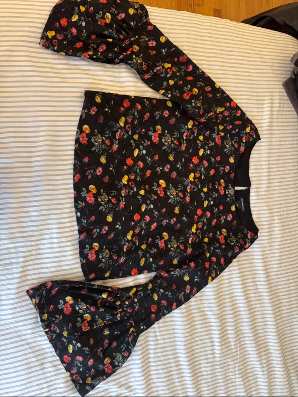 Fun floral top with flare sleeves